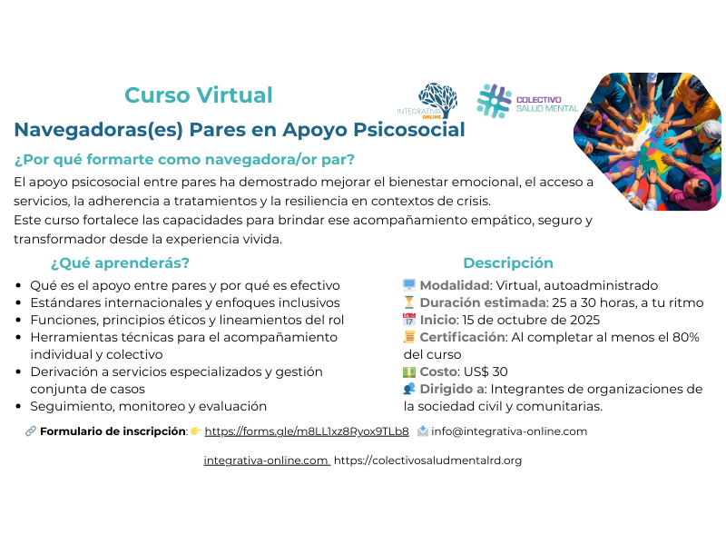 Acompañar desde la experiencia: Navegadoras(es) Pares en Apoyo Psicosocial